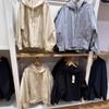 Chaqueta tipo cárdigan holgada con capucha y cremallera de color liso para hombre y mujer, estilo informal, talla 25, primavera 475631