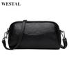 Nova bolsa de ombro de couro bovino de primeira camada moda europeia e americana bolsa para celular zíper duplo grande capacidade bolsa de mão feminina atacado