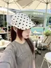 Sombrero de Sol de Moda de Lunares de Alta Calidad, Estilo Casual Dulce-Cool, Plegable, Adecuado para Todas las Estaciones, Gorra Adelantada para Adelgazar el Rostro