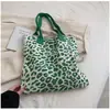Bolsa con Estampado de Letras para Mujer, Bolso Tote de Gran Capacidad, Bolso de Hombro Simple Versátil, Bolso Tejido de Punto Novedoso Estilo Coreano, Transfronterizo