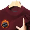 Suéter de chenilla grueso con forro polar para hombre, venta al por mayor transfronteriza, otoño/invierno, cuello redondo, cálido, para mediana edad, jersey de punto base