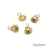 Abanico de Aceite Gotas Arena Dorada de Cobre con Colgante de Cacahuete de Vidrio Pulsera de Hebilla Ping An Hecha a Mano Colgante de Collar