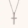 Collar Colgante Cruzado de Acero de Titanio Más Vendido Transfronterizo Serie Cadena de Clavícula de Oro de 18 Quilates Sin Decoloración Lujo Accesible Joyería de Nicho