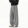 Pantalones casuales de cachemira de peso pesado para hombre, marca de moda, nueva colección otoño 2026, corte holgado, caída fluida, versátiles pantalones deportivos largos de pierna ancha