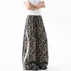 Pantalones de Pierna Ancha con Estampado de Leopardo Retro Americano para Mujer, Nuevos, Sueltos, Adelgazantes, Estilo Plátano, Chica Popular, Pierna Recta, Rayados, Casuales, Largos