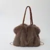 Bolsa Acolchoada Feminina Grande Capacidade Outono e Inverno 2025 Bolsa Transversal Bolsa Carteiro Bolsa de Pelúcia Bolsa Abóbora Bolsa Nuvem