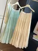 Elegante Falda Casual Plisada para Mujer, Verano Dobladillo Amplio Línea A Moda Adelgazante Chifón Capas Falda Larga