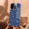Funda Floral Estilo Japonés para Teléfono Apple 17/16Pm, Agujero Grande Plateado Brillante Galvanizado Cubierta de Vidrio Anti-Caídas para Teléfono