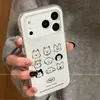 Adecuado para funda de teléfono Apple 17 Pro Max iPhone 16, diseño simple, nuevo, creativo, anticaída con nueve cachorros de trazo de línea