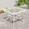 Mesa de Comedor Redonda Plegable Blanca de Vidrio Templado para Exteriores, Mesa de Comedor para el Hogar con una Mesa y Dos Sillas, Mesa de Té Pequeña para Balcón