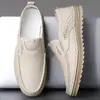 Mocasines de Piel Genuina, Zapatos Ligeros para Hombre, Estilo Nuevo, Piel Suave, Zapatos Casuales de Piel Transpirables, Slip-Ons de Suela Suave, Talla 48, Zapatos de Papá de Talla Grande