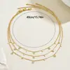 Collar Más Vendido en Amazon para Mujer Diseño Geométrico de Acero Inoxidable Incrustado con Circonita Cadena Larga para Clavícula Collar Versátil
