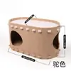 Nido para Gatos de Gran Espacio Transfronterizo Ovalado Resistente a los Arañazos No Colapsable Casa para Gatos de Doble Capa Universal Cuatro Estaciones Fieltro Nido para Mascotas