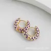 Pendientes de Mujer Japoneses y Coreanos Transfronterizos Aliexpress Rombo Colorido Gota de Aceite de Moda Versátiles Dulces Geométricos