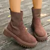 Outono 2026 Novo Tamanho Grande Botas Casuais Confortáveis para Mulheres Estilo Europeu e Americano Fashion Botas para Exterior Tamanho Único