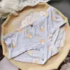 [80-120] 524 Seda de Hielo estampado lindo tiro bajo bolsa de ropa interior para mujer cadera con taladro ropa interior para mujer tiro bajo