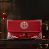 Sobre Rojo de Tela Brocada Bordada de Alta Gama Bolsa Roja de Diez Mil Yuan Palabras de Buena Suerte y Bendición Sobre Rojo Universal
