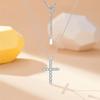 Colar Cruz de Prata Esterlina 925 Transfronteiriço para Mulheres, Estilo de Luxo Leve de Alta Qualidade, Pingente de Zircônia Estilo Ins, Corrente para Clavícula, Atacado em Estoque