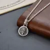 Adornos de plata pura S925 colgante de personalidad Xizang zachilam giratorio diamante mortero colgante de estilo étnico colgante redondo