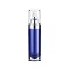 Em Estoque Frasco de Toner Azul Petg com Spray Interno 120ml, Frasco de Essência para Loção 50ml, Frasco Recarregável para Creme para Olhos Petg 50g