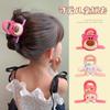 Pinza para el pelo para niños con forma de oso de fresa, pinza para el pelo con forma de perro Yugui, explosiones de melodía, parte posterior de la cabeza, horquilla de alto valor de color, horquilla para niñas