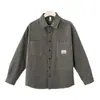 Chaqueta de Hombre para Primavera y Otoño Top Transfronterizo Holgado de Moda Casual Camisa de Trabajo Cardigan de Color Sólido Chaqueta con Solapa