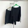 Blusa de Punto de Lana Casual para la Tarde con Diseño de Nicho ~ Top a Juego Holgado y Cómodo para Mujer