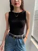Top Regata Costurado com Costas Cruzadas para Mulheres, Estilo Verão Hot Girl, Sem Mangas Emagrecedor Top Puro Desejo para Usar por Dentro ou por Fora