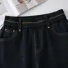 Pantalones de Pierna Ancha de Felpa y Mezclilla con Cintura Elástica para Mujer 2026 Otoño/Invierno Nuevos Pantalones Largos de Cintura Alta Adelgazantes Pantalones Rectos Versátiles de Temperamento