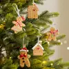 Venta Caliente Colgante de Hombre de Jengibre Navideño Linda Niña Niño de Jengibre Casa de Jengibre Colgante de Decoración para Árbol de Navidad