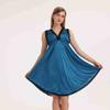 Pijama Nuevo de Mujer Primavera/Verano 2026 Exportación Seda Helada Ribete de Encaje Camisón de Hombro Ancho Dobladillo Extra Ancho Venta al por Mayor Transfronteriza