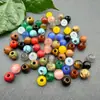 Cuentas redondas de piedra natural de 8 mm con agujero grande, cuentas sueltas con agujero pasante de 3 mm, para ensartar pulseras DIY, accesorios de manualidades para joyería hecha a mano
