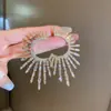 Pendientes de Plata Chapada en Oro Real de 18 Quilates con Aguja de Plata y Circonita en Forma de C, Lujo Ligero, Pendientes Simples y Versátiles, Pendientes Elegantes y con Estilo para Mujer