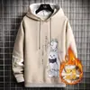 Wei Yi Estudante Masculino Desenho Animado Moda Bonito Primavera e Outono 2022 Novo com Forro de Lã Espessado Casual Top Camiseta de Manga Longa