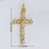Serie de colgantes de cruz microincrustados de cobre electrochapado en 18K, accesorios de joyería religiosa, múltiples opciones disponibles