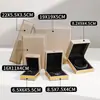 Suministro Exclusivo Transfronterizo de Cajas para Joyería de Piel Sintética con Bordes Dorados, Cajas para Anillos con Colgante de Corona de Ángulo Recto, Cajas para Empaque de Joyería de Pulsera y Cordón