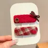 Pinzas para el Cabello Infantiles de Año Nuevo 2026, Pasadores Festivos de Tela para Bebé que No Dañan el Cabello, Herramienta Antifrizz, Pinza para Flequillo, Accesorios para el Cabello de Niñas