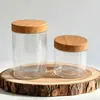 Tapa de grano de madera en stock para botella de boca ancha de 500 g, botella de plástico para cápsulas de aceite de pescado de 250 g, botella de almacenamiento de plástico PET de uso diario para cuentas
