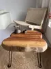Mesa de Centro Plegable de Madera Maciza, Mesa Pequeña Simple para Balcón Exterior, Mesa Baja Tatami para Sala de Estar, Mesa de Centro para Balcón