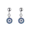 Brincos Olho de Diabo Geométricos Redondos com Zircônia 2026 Novos Criativos Personalidade Olho Azul Studs de Osso da Orelha
