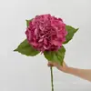 Película Humectante de Tacto Realista Estilo Europeo Flor Artificial Grande de Hortensia Decoración de Arreglo Floral para Sala de Estar Decoración de Boda Flores Artificiales Venta al por Mayor
