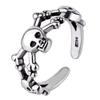 Anel de prata tailandesa original Chiba feminino caveira retrô personalidade Anel de prata tailandesa anel aberto índice anel de dedo temperamento