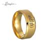 Anillo Simple Estilo Europeo y Americano con Engastes Dorados de 18K Borde Biselado Cepillado para Hombres y Mujeres Acero Inoxidable 304 Joyería de Mano Versátil
