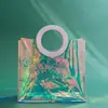 Bolsa Tote Laser PVC Celebridade da Internet Cor Brilhante Bolsa de Presente Loja de Roupas de Exposição Alto Valor Estético Bolsa Tote Laser de Compras