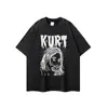 Camisetas Vintage Estampadas de Manga Corta Europeas y Americanas para Hombres y Mujeres High Street Lavadas y Desgastadas Chaleco sin Mangas Holgado Camisetas Base