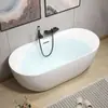 Bañera independiente de acrílico para un solo adulto, tamaño pequeño para el hogar, integrada sin costuras, de alta gama para hotel