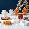 Molde de Silicone para Velas de Resina, Homem-Pão de Gengibre, Boneco de Neve, Floco de Neve, Urso, Enfeite de Natal
