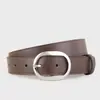 Cinturón Mujer Simple Versátil Estilo Coreano Piel Genuina Diseño de Nicho Hebilla Plateada Estilo Ins Con Cinturón de Jeans Ahora