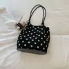 Bolso tote de lunares estilo coreano nuevo 2026, gran capacidad, moda retro, estilo relajado, casual, chic y adecuado para ir al trabajo