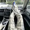 Pantalones blancos a cuadros estilo americano Cleanfit para hombre, estilo pana, pantalones rectos relajados para fitness, deportes y uso casual
